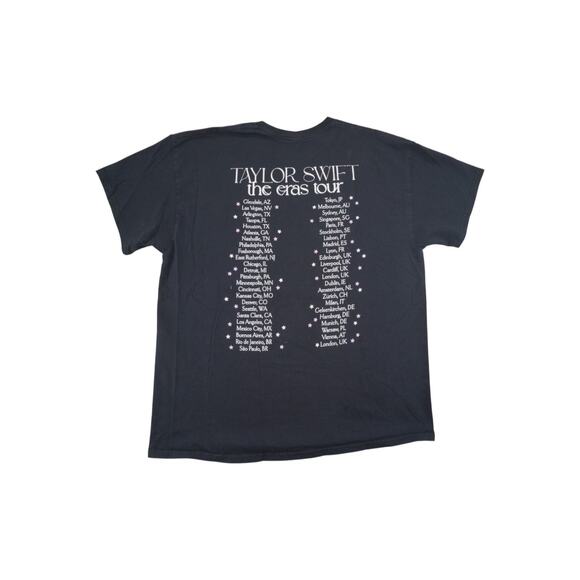 Taylor Swift Eras Tour Concert T-Shirt XL Black Purple Graphic Tee Tour Dates - Picture 2 of 4